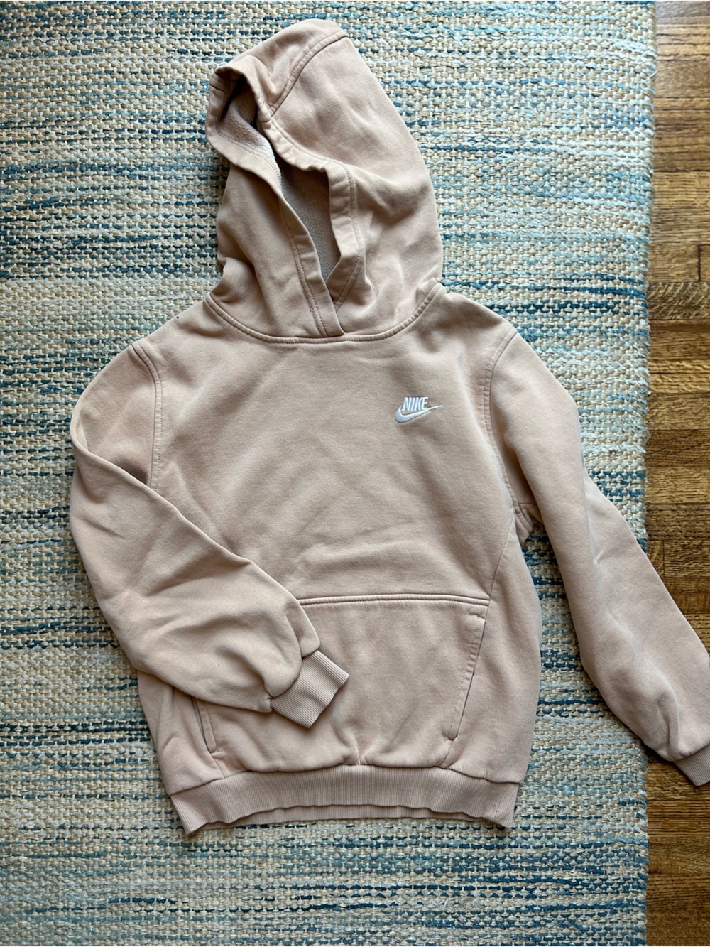 Nike Kids Tan Hoodie with White Swoosh